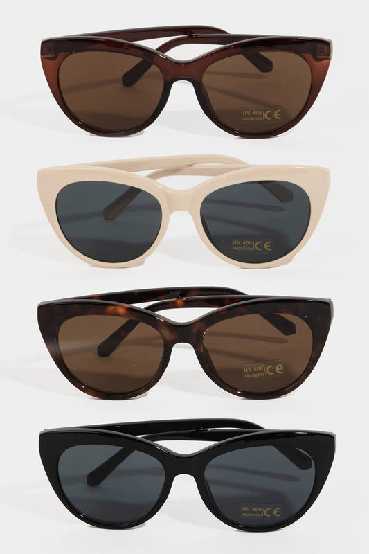 Classic Cat Eye Frame Sunglasses: Assorted