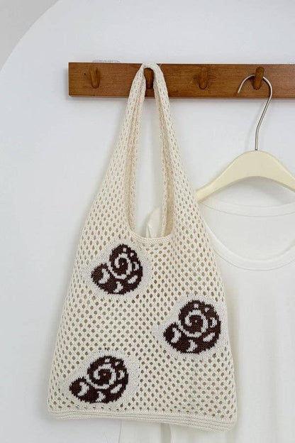 Ocean Theme Crochet Tote Beach Bag: Seashell