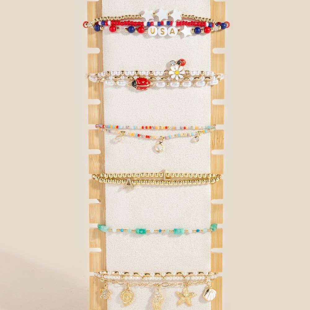 Long Wooden Jewelry Display Stand: WOOD
