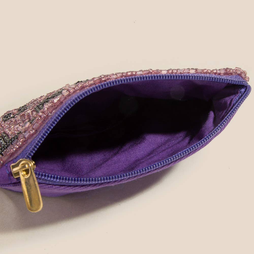 You Can't Afford Me Seed Beaded Coin Purse: MULTI