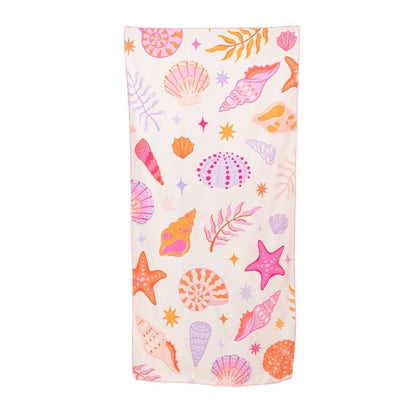 Beach Shells Microfiber Beach Towels: Light Pink