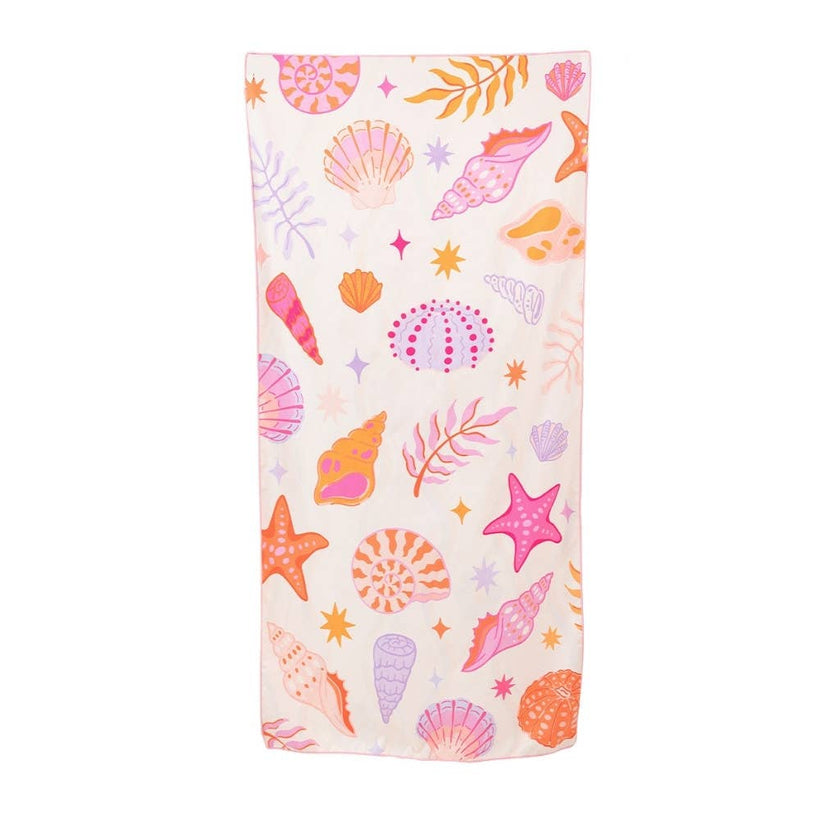 Beach Shells Microfiber Beach Towels: Light Pink