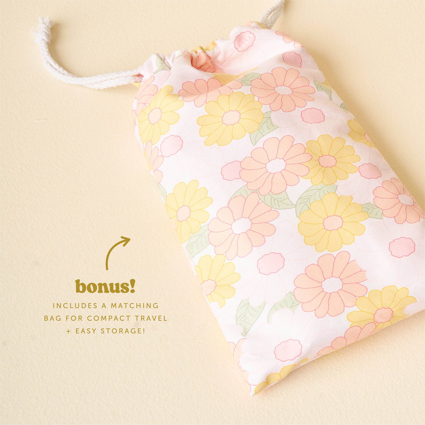 XL Quick-Dry Beach Towel-Daisy Craze Peach