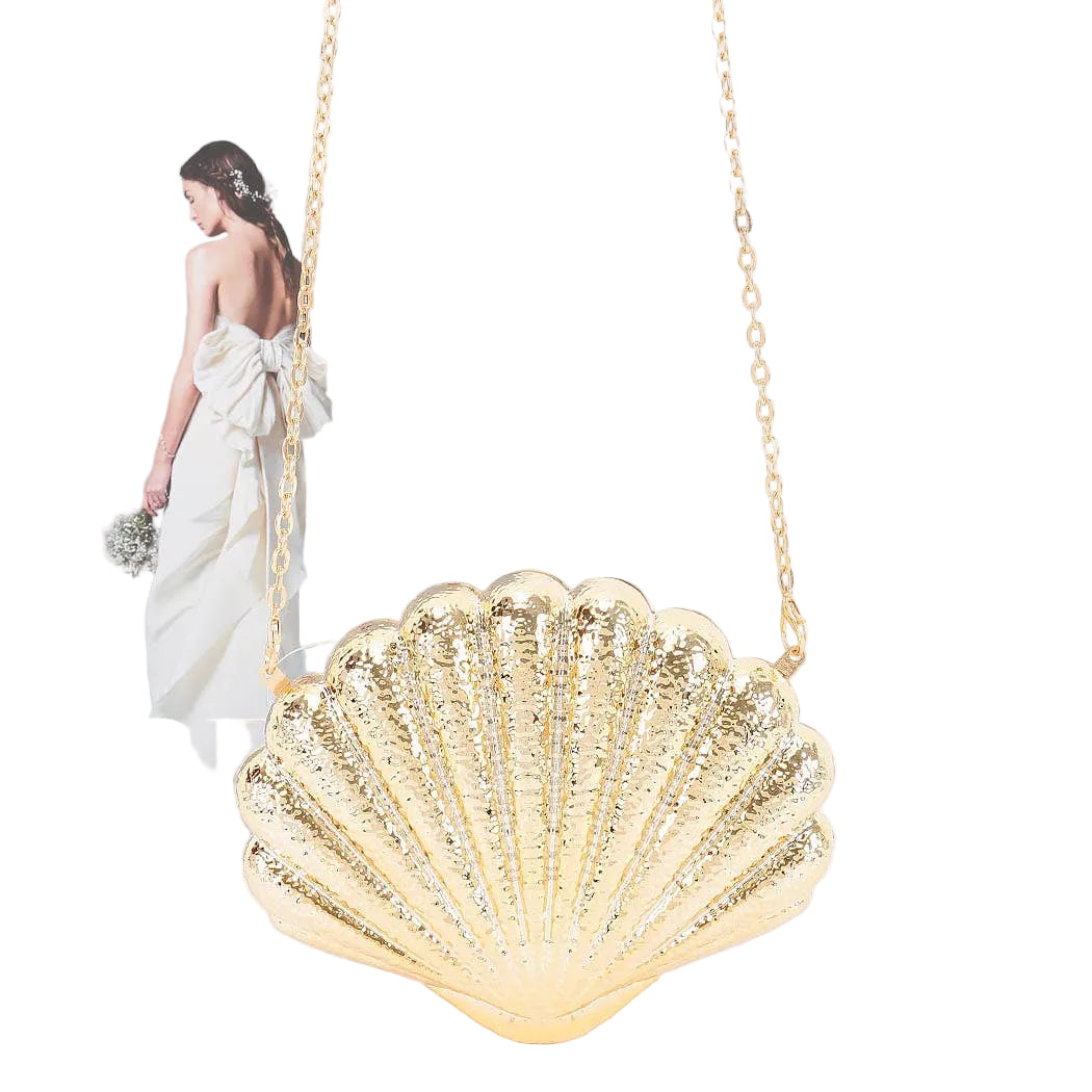 Golden Shell Clutch Purse
