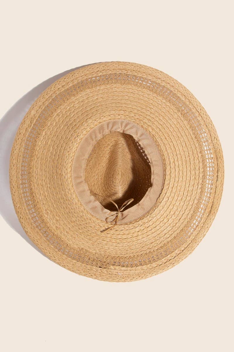 Boho Flat Brim Straw Hat: KA