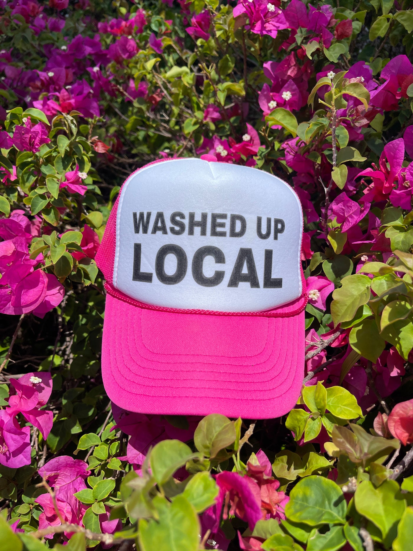 Washed Up Local Trucker hat - HOT PINK