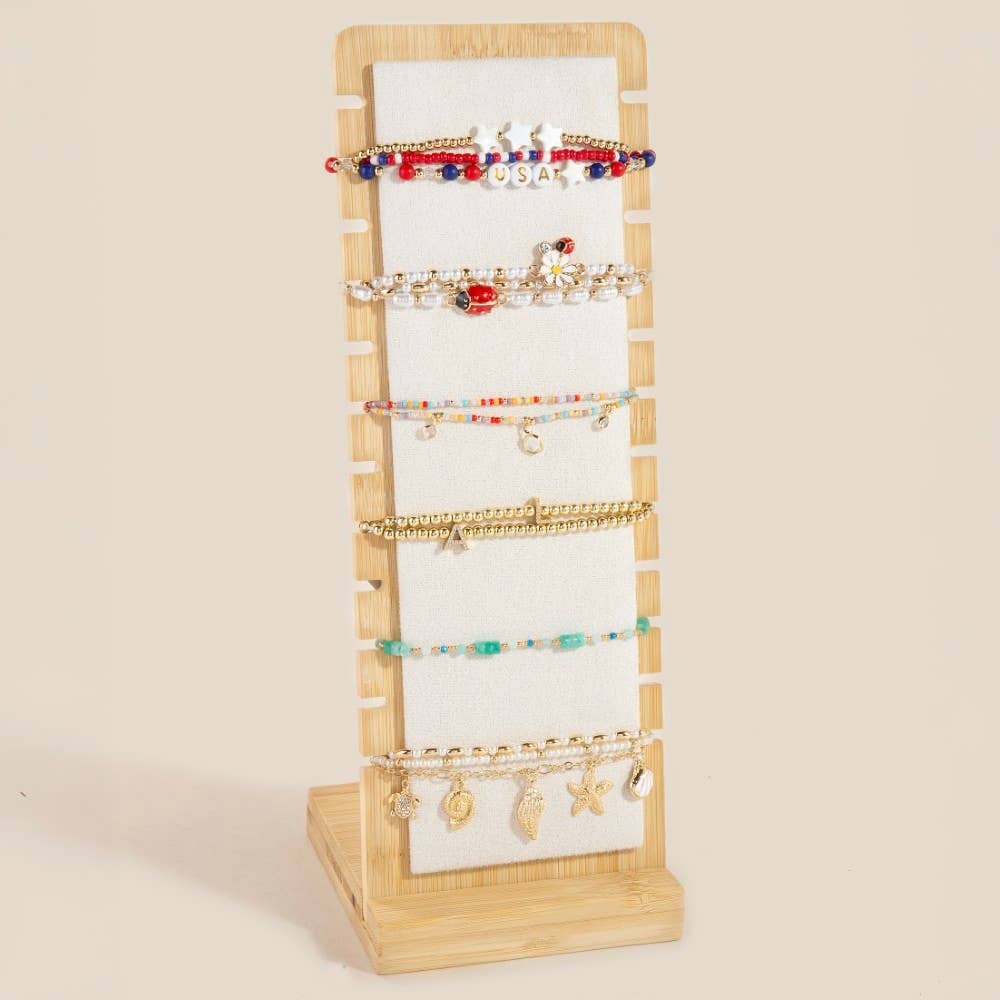 Long Wooden Jewelry Display Stand: WOOD