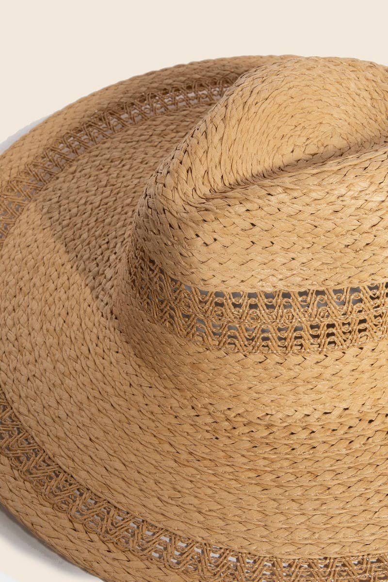 Boho Flat Brim Straw Hat: KA