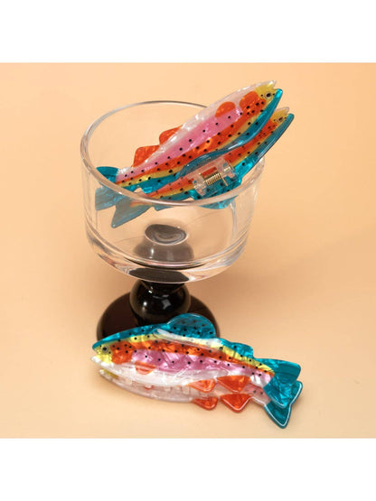 Beau - Cute Salmon Fish Hair Clip: Rainbow