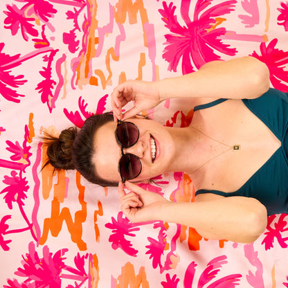 XL Quick-Dry Beach Towel-Paradise Palms