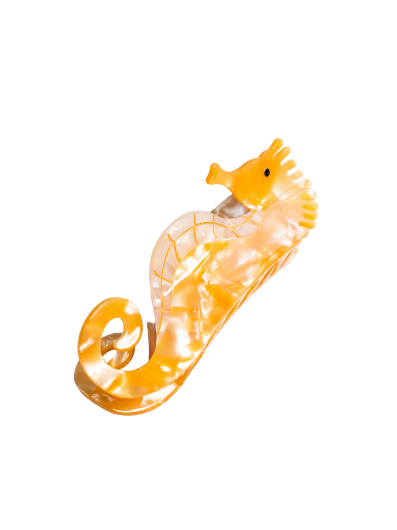 Seahorse Hair Clip, Large: Orange