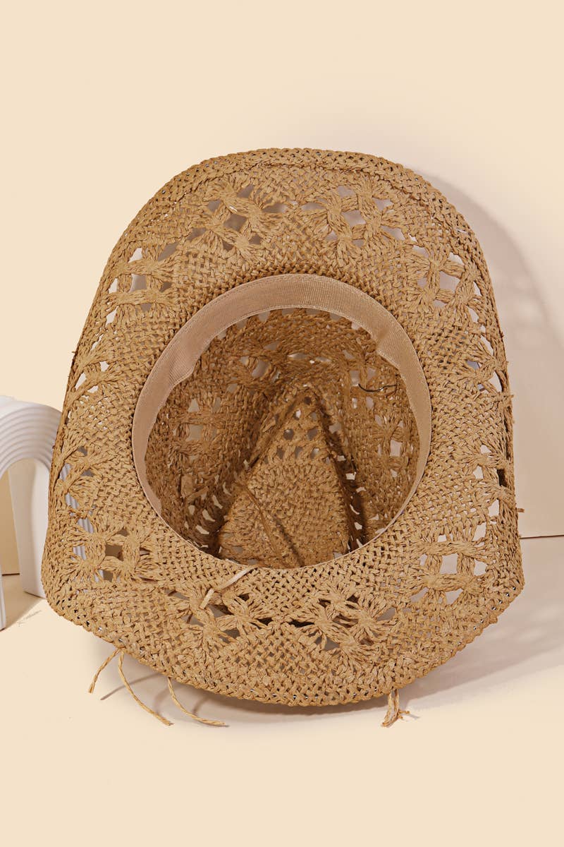 Western Straw Braided Cowboy Sun Hat: KA