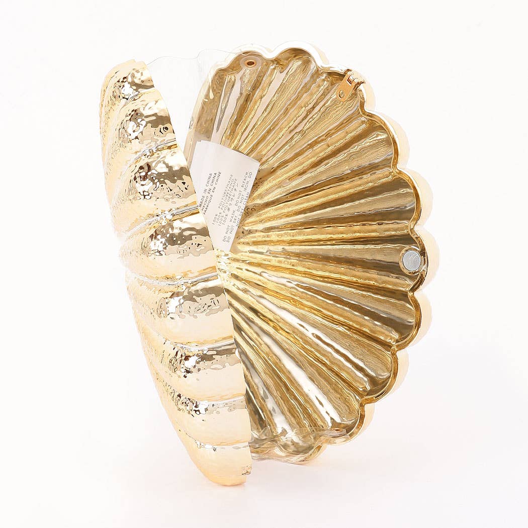Golden Shell Clutch Purse