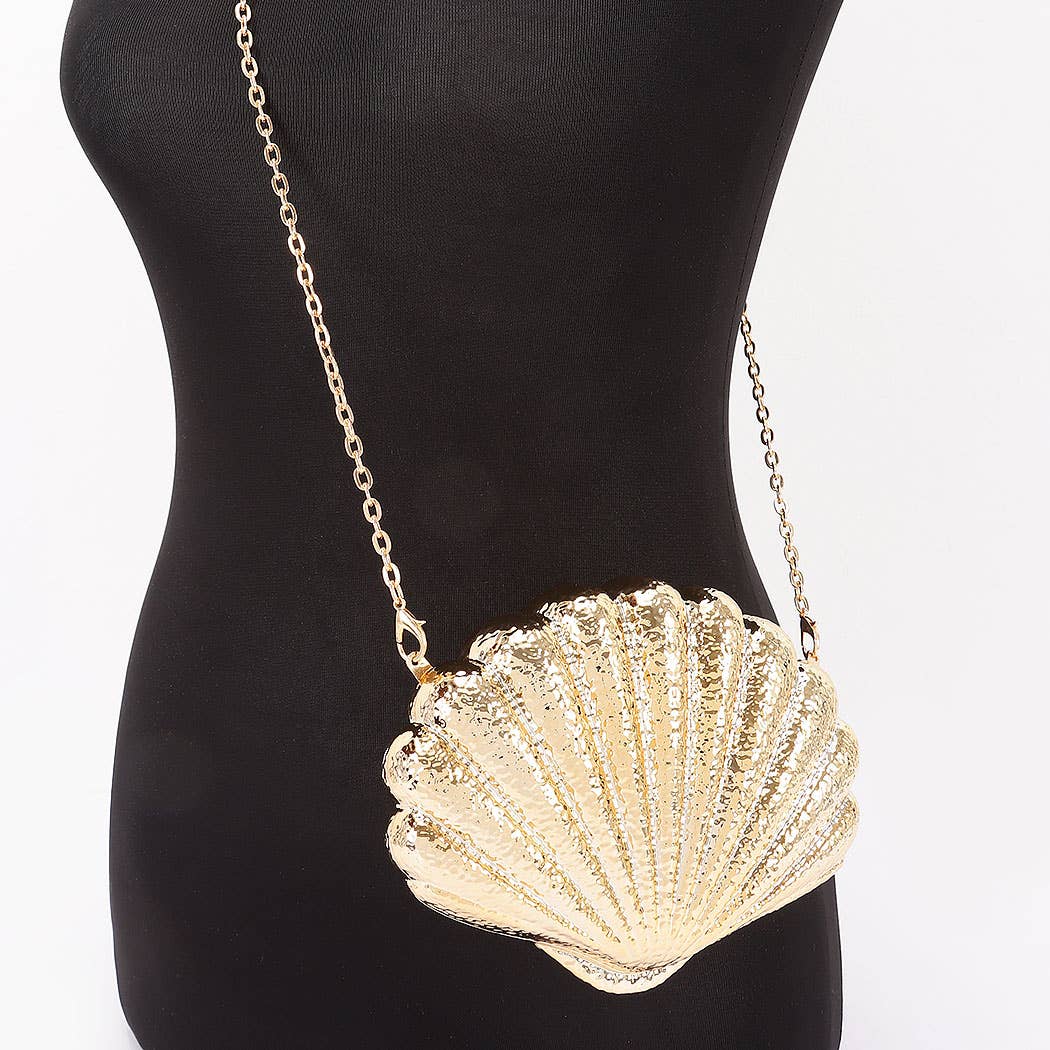 Golden Shell Clutch Purse