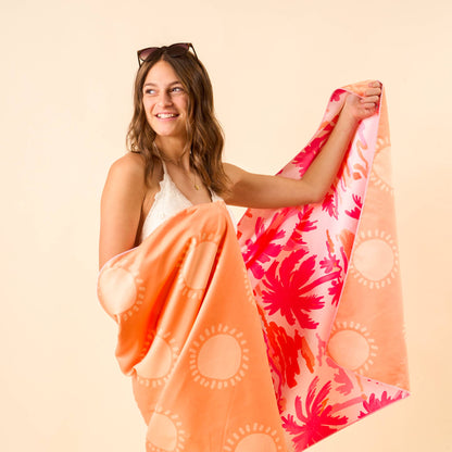 XL Quick-Dry Beach Towel-Paradise Palms