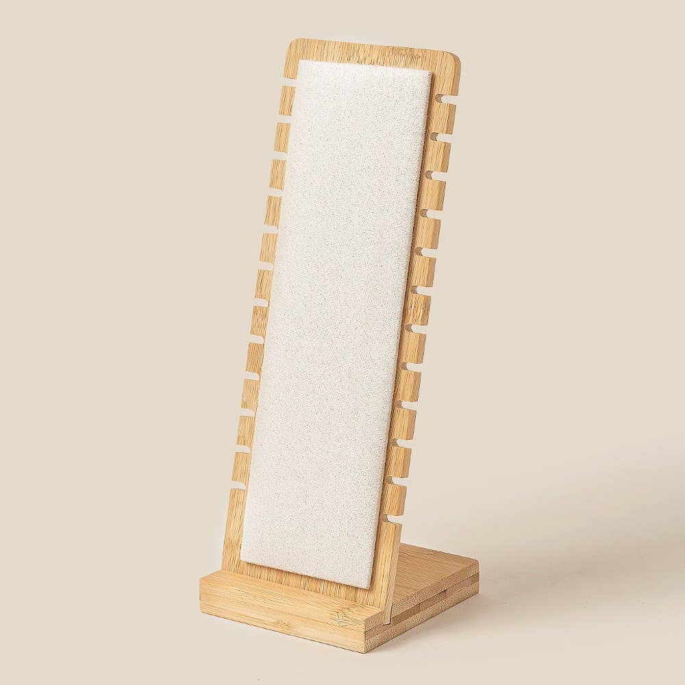 Long Wooden Jewelry Display Stand: WOOD