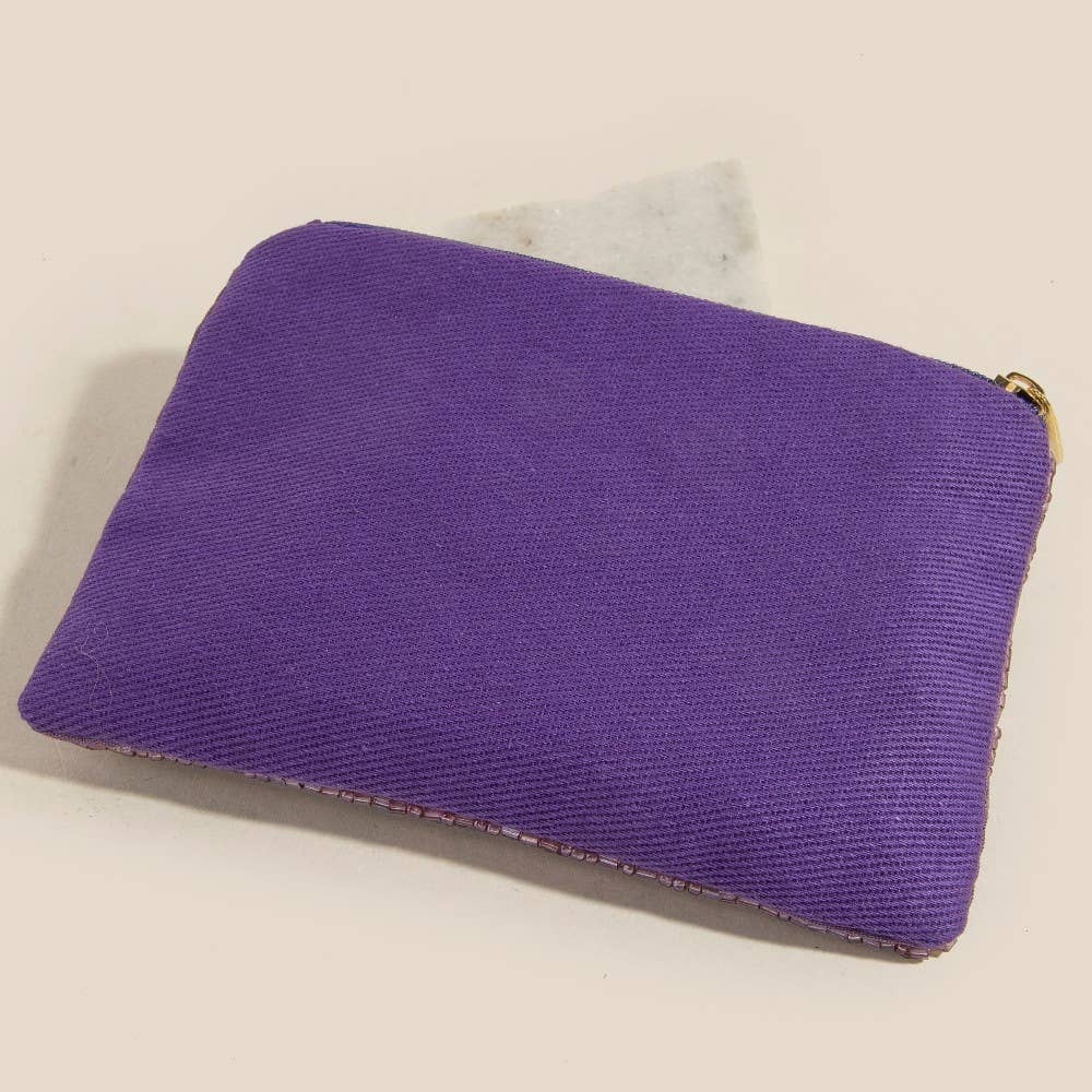 You Can't Afford Me Seed Beaded Coin Purse: MULTI