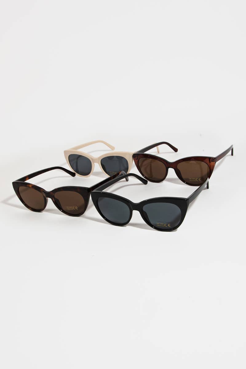Classic Cat Eye Frame Sunglasses: Assorted